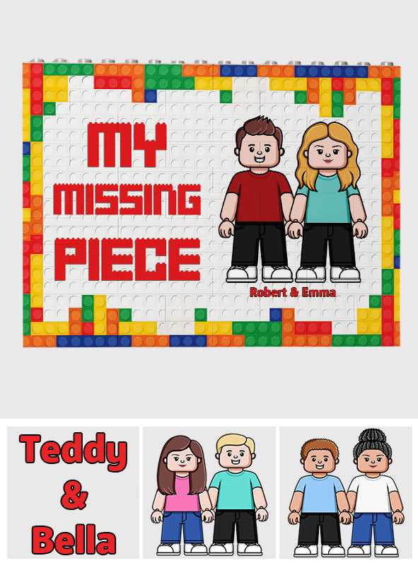 You Are My Missing Piece - Personalized Couple One-sided Horizontal Rectangle Building Brick Blocks