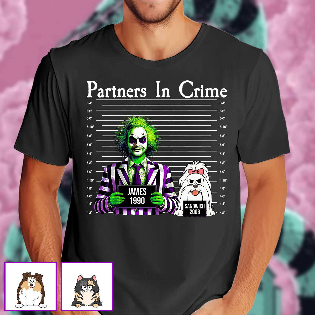 Partners In Crime Mugshot - Personalized T-shirt And Hoodie