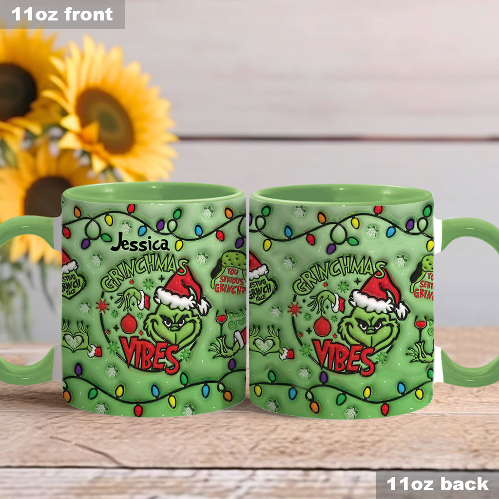 Grinchmas Vibes - Personalized Stole Christmas Accent Mug