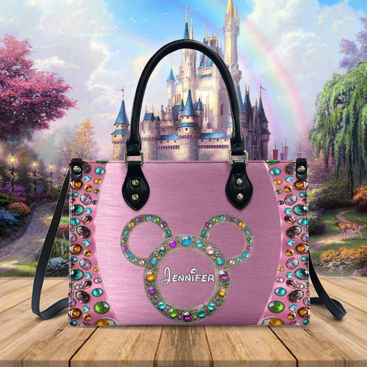 Magic Pink - Personalized Mouse Leather Handbag