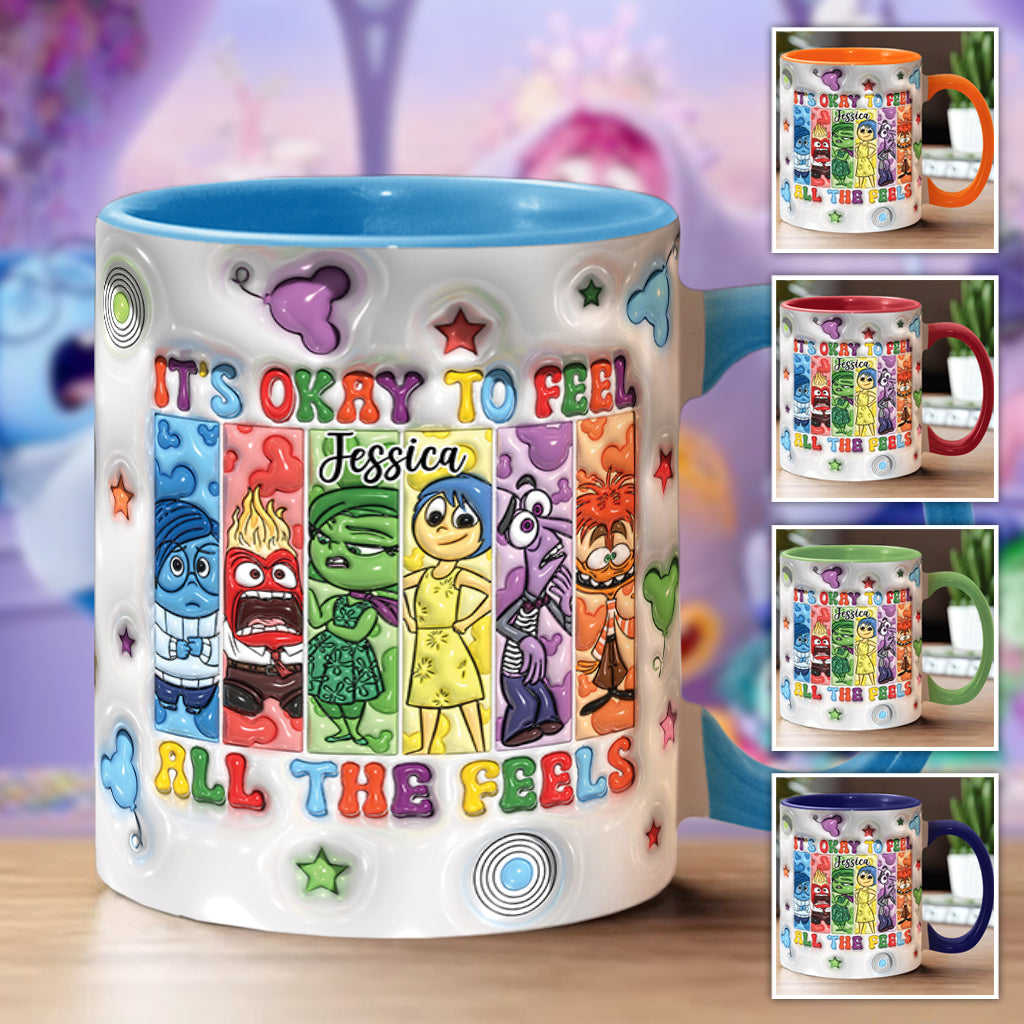 It's Okay To Feel All The Feels - Personalized Accent Mug