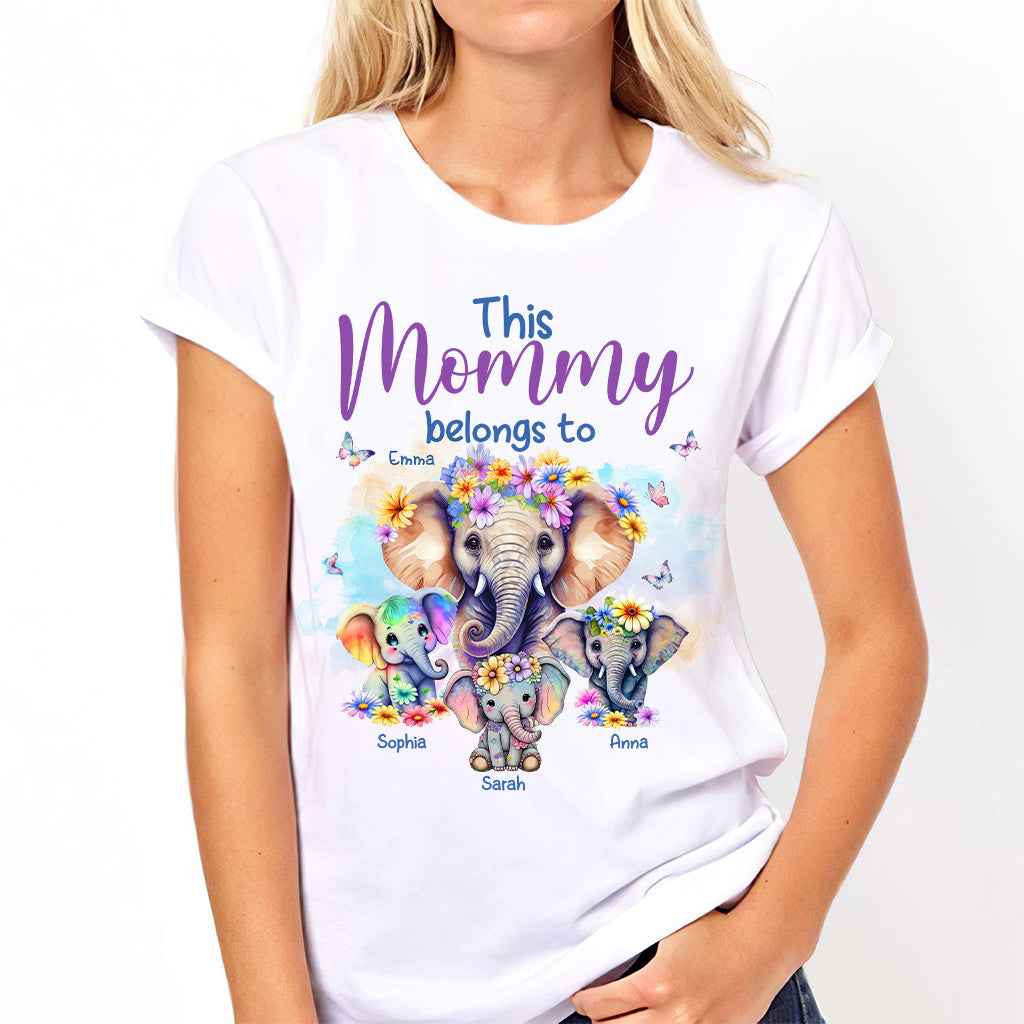 Elephants This Mommy Belongs To - Personalized Mother T-shirt And Hoodie