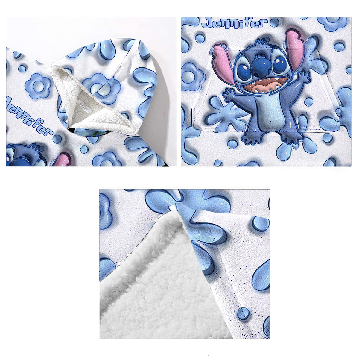 Blue Ohana - Personalized Ohana Blanket Hoodie