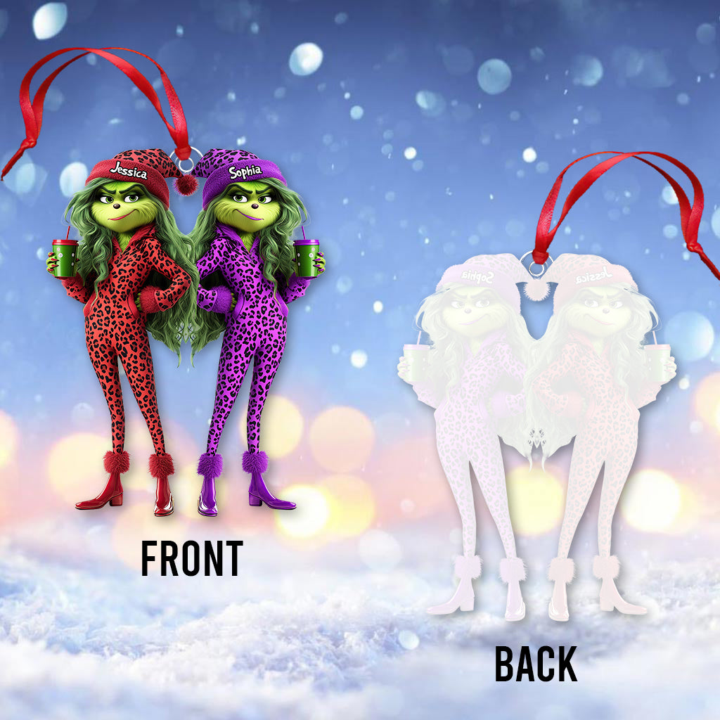 Besties Grinch Squad - Personalized Stole Christmas Transparent Ornament