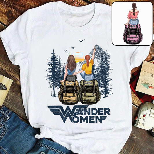 Wander Woman - Personalized Hiking T-shirt And Hoodie