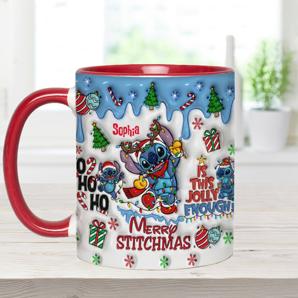 Merry Stichmas - Personalized Ohana Accent Mug