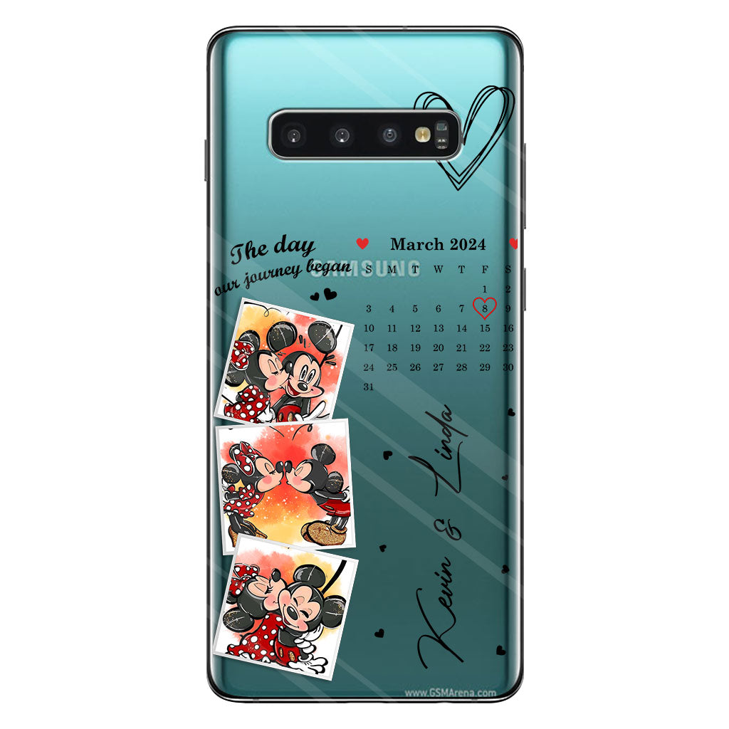 The Day Our Journey Began Mouse Ears Calendar Custom - Personalized Mouse Clear Phone Case