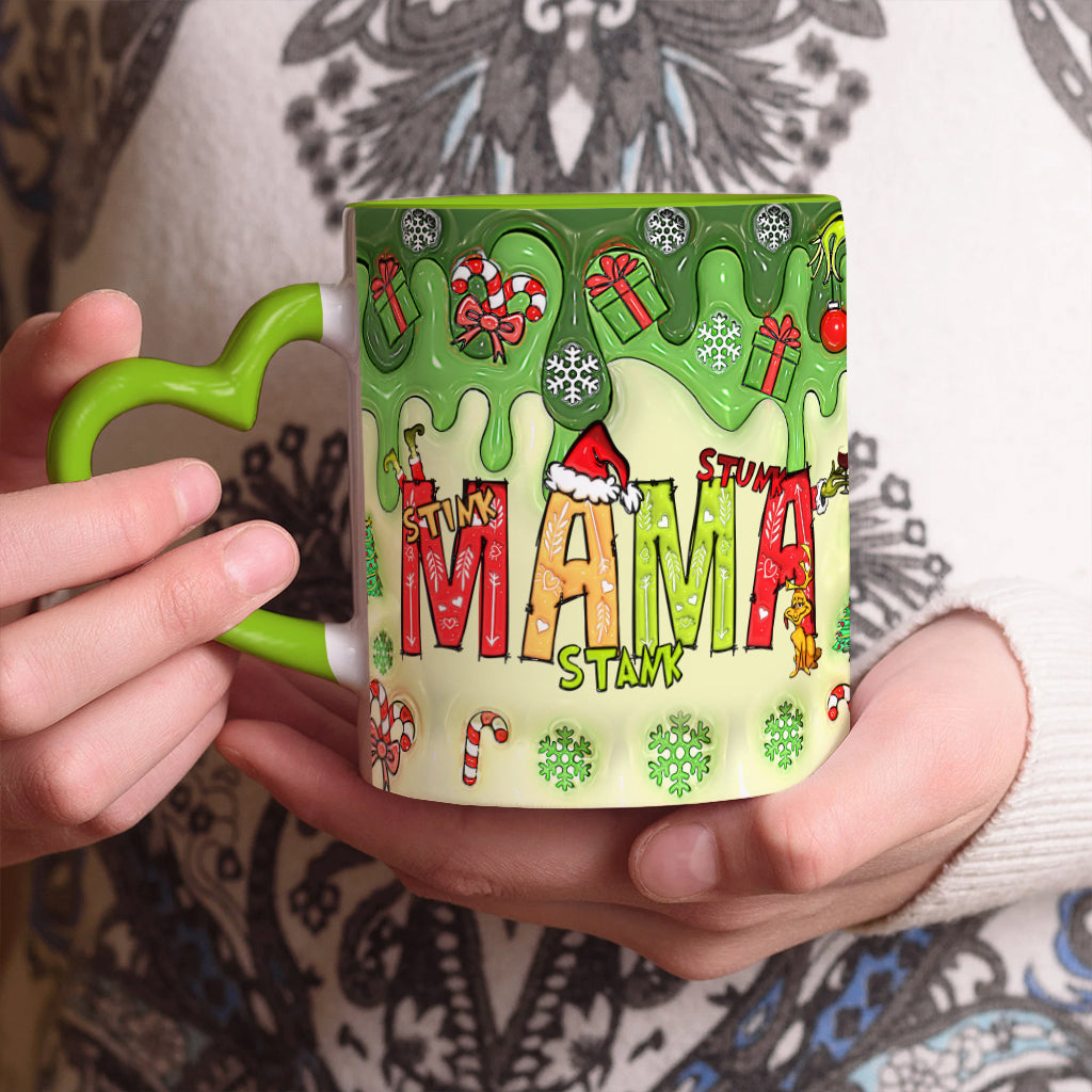 Stink Stank Stunk Mama Any Title - Personalized Mother Heart Handle Mug