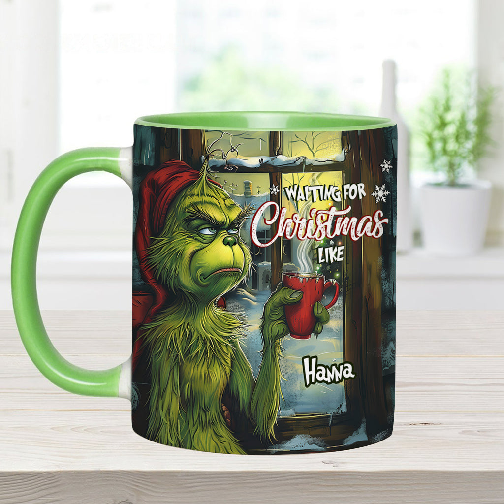 Waiting For Christmas - Personalized Stole Christmas Accent Mug