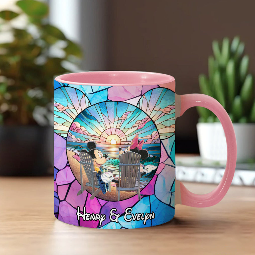 Sunrise On The Beach Build The Life We Love - Personalized Mouse Accent Mug