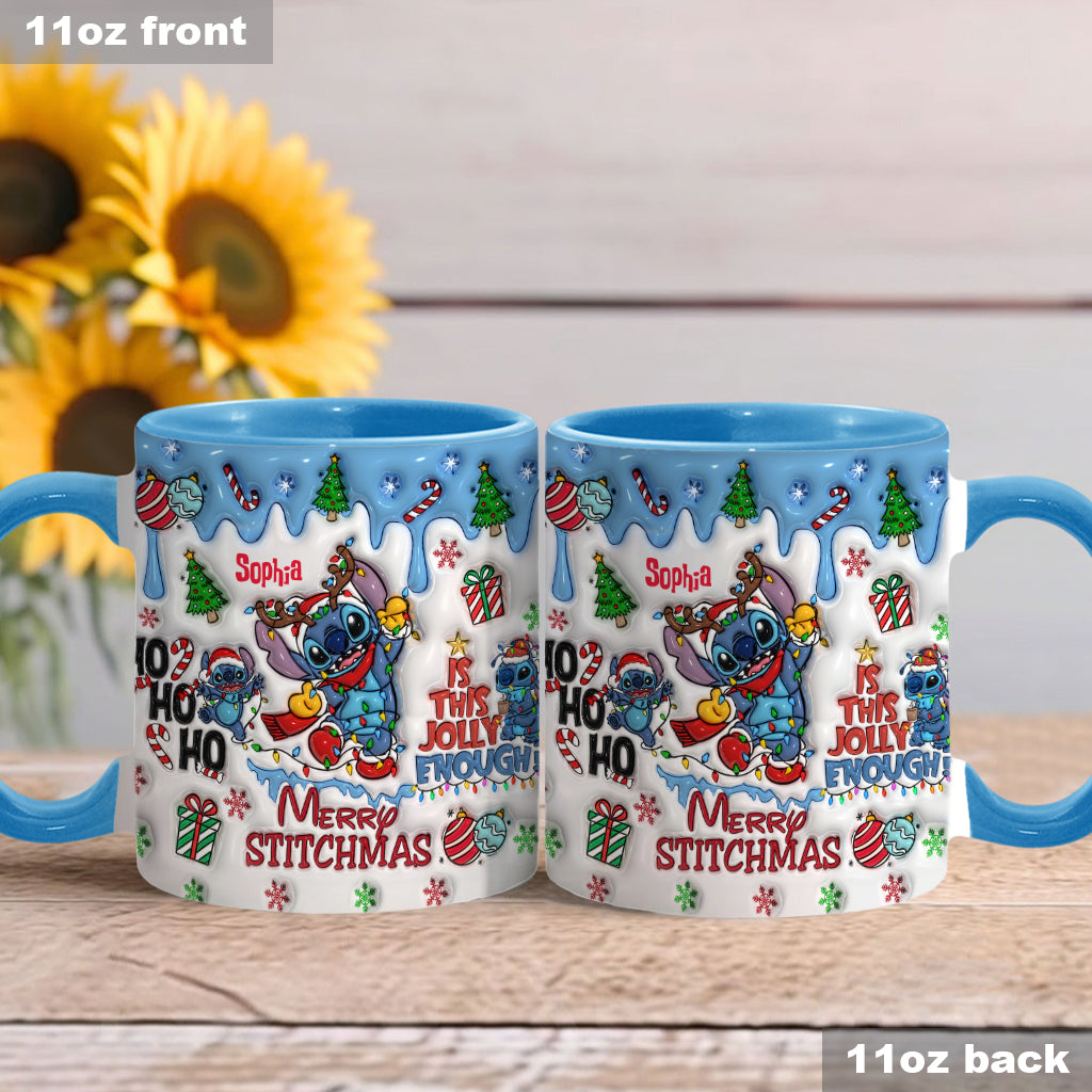 Merry Stichmas - Personalized Ohana Accent Mug