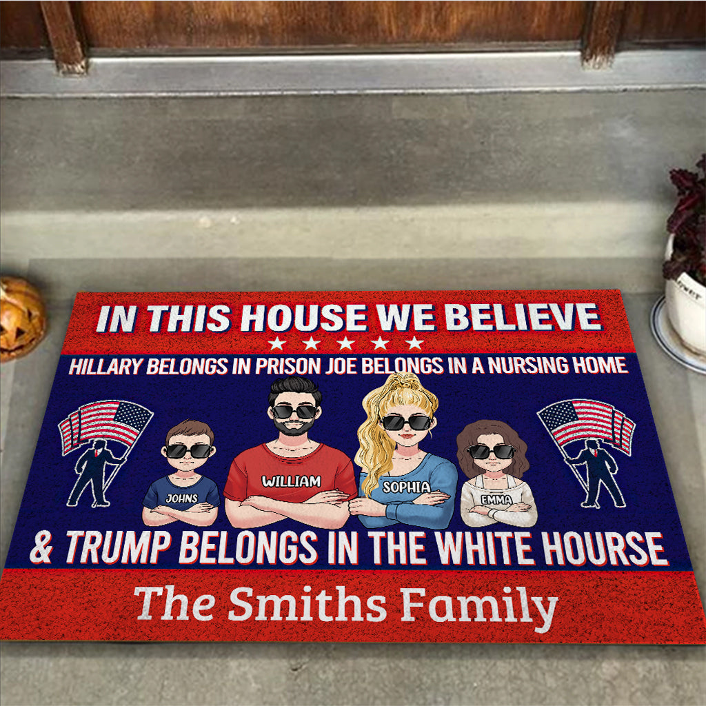 In This House We Believe - Personalized Doormat