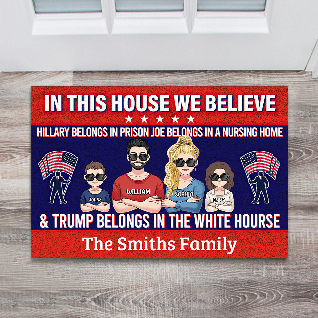 In This House We Believe - Personalized Doormat