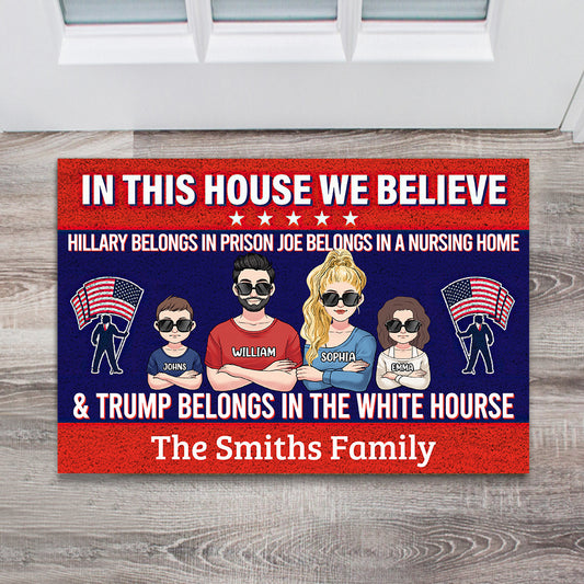 In This House We Believe - Personalized Doormat