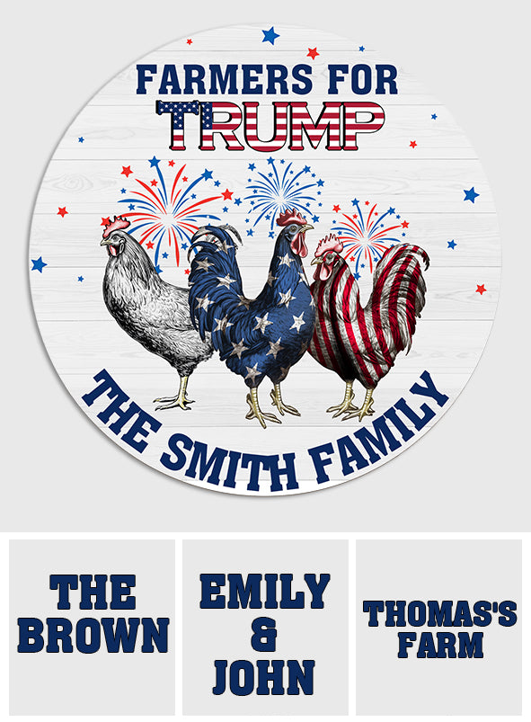 Farmer For The Country - Personalized Round Wood Sign