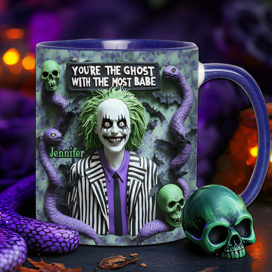 You're The Ghost With The Most Babe - Personalized Accent Mug