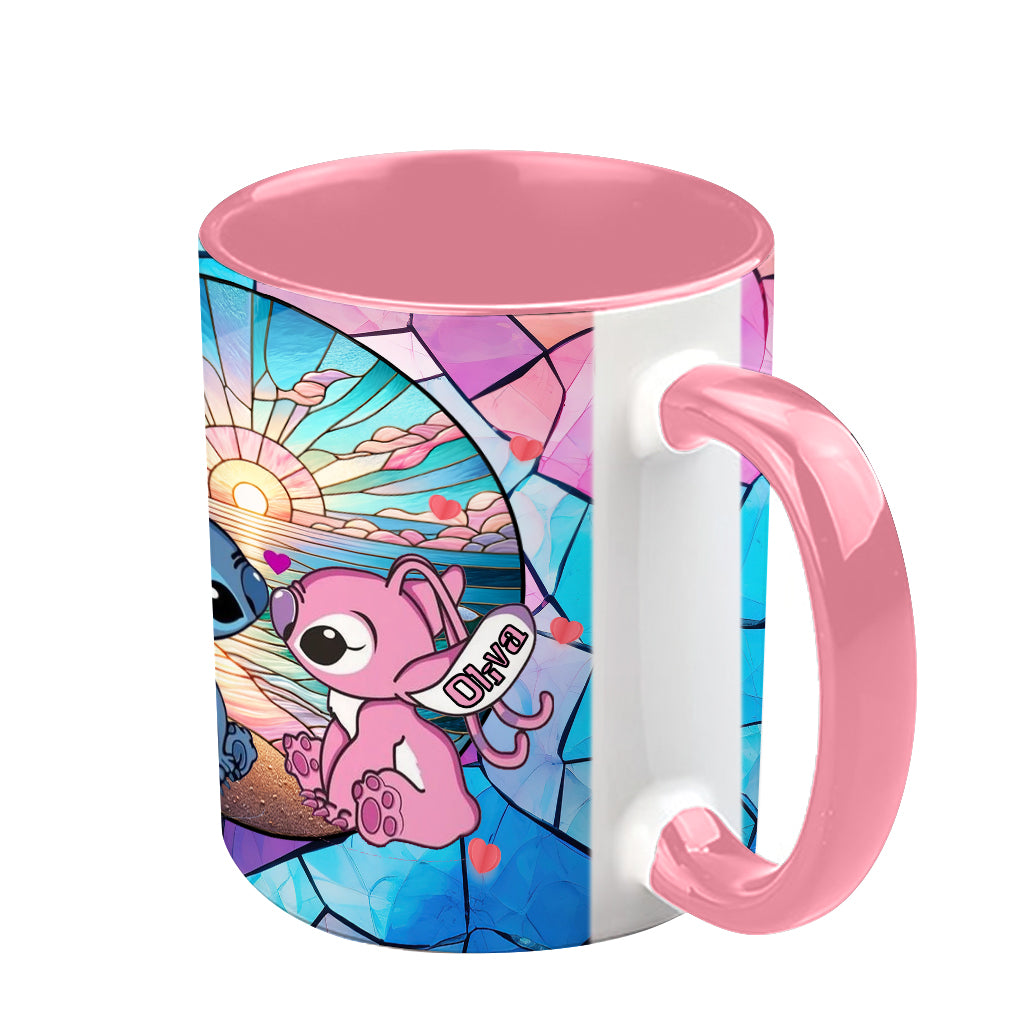 Sunrise On The Beach Build The Life We Love - Personalized Ohana Accent Mug