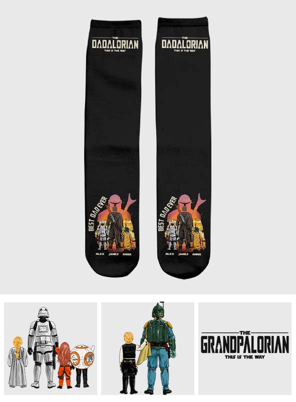 Dadalorian Best Dad Ever - Personalized The Force Socks