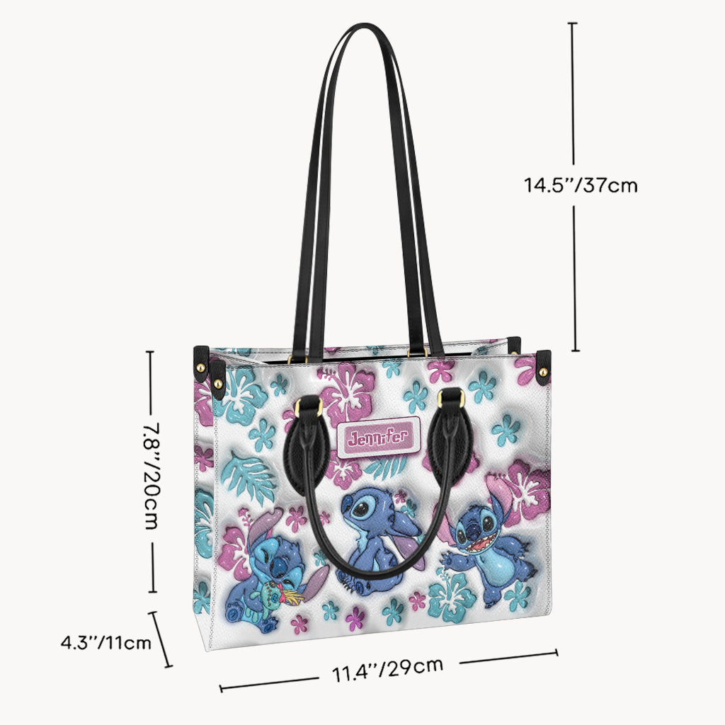 Blue Ohana - Personalized Ohana Leather Handbag