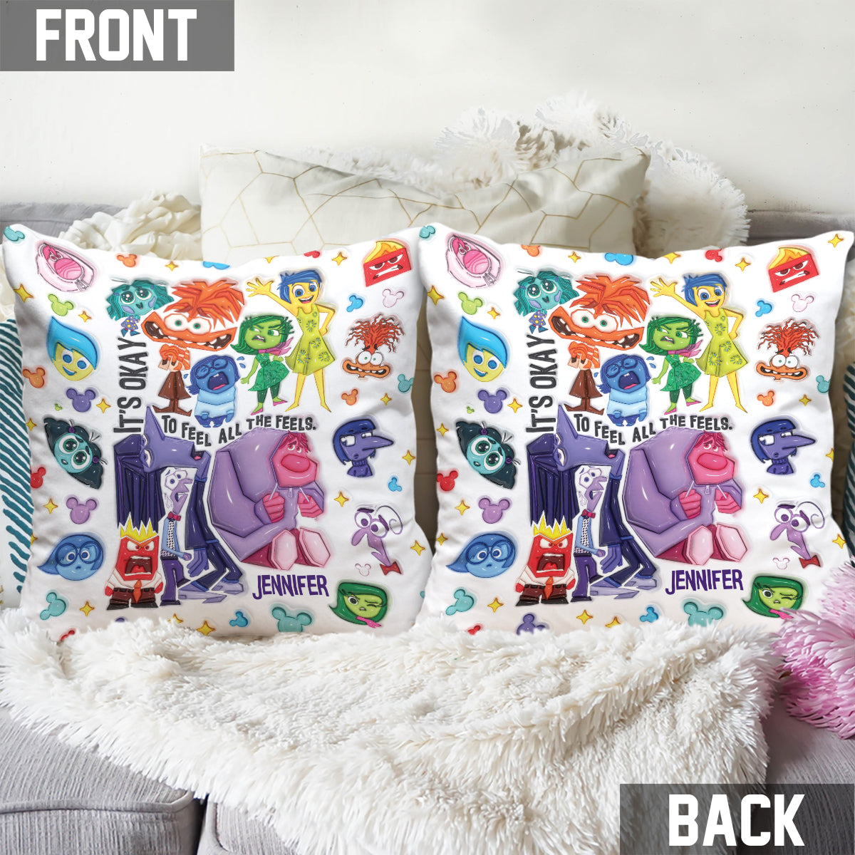 It's Okay To Feel All The Feels - Personalized Throw Pillow