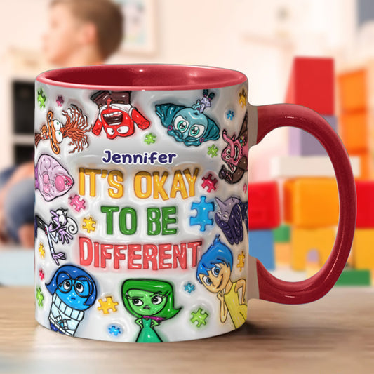 It's Ok To Be Different - Personalized Autism Awareness Accent Mug