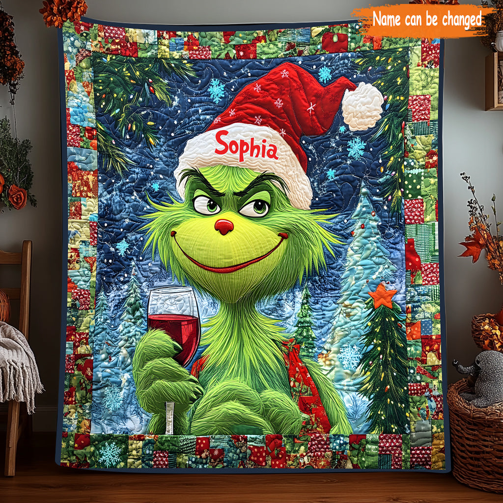 Merry Grinchmas - Personalized Stole Christmas Quilt