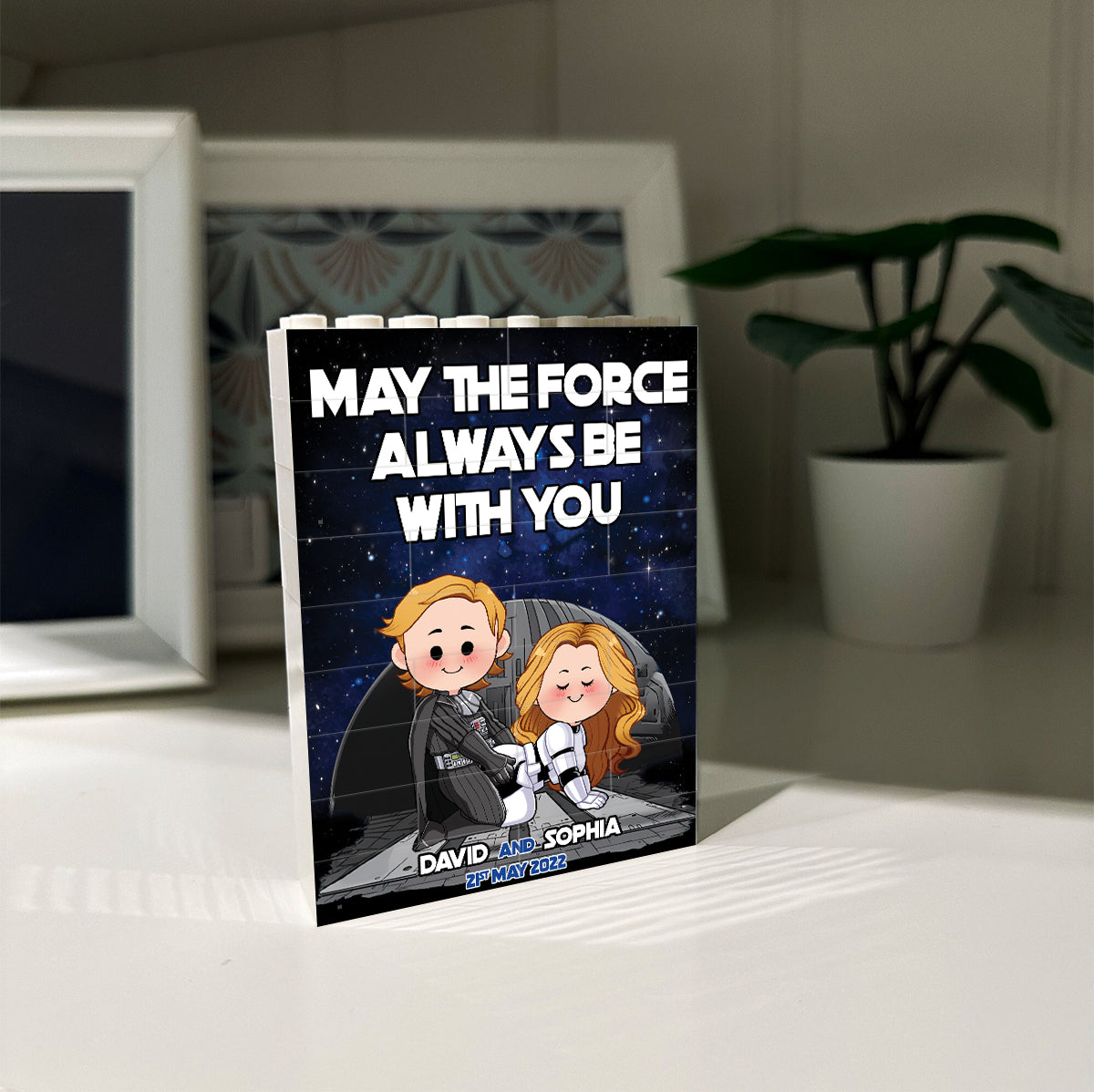 May The Force Always Be With You - Personalized The Force One-sided Vertical Rectangle Building Brick Blocks