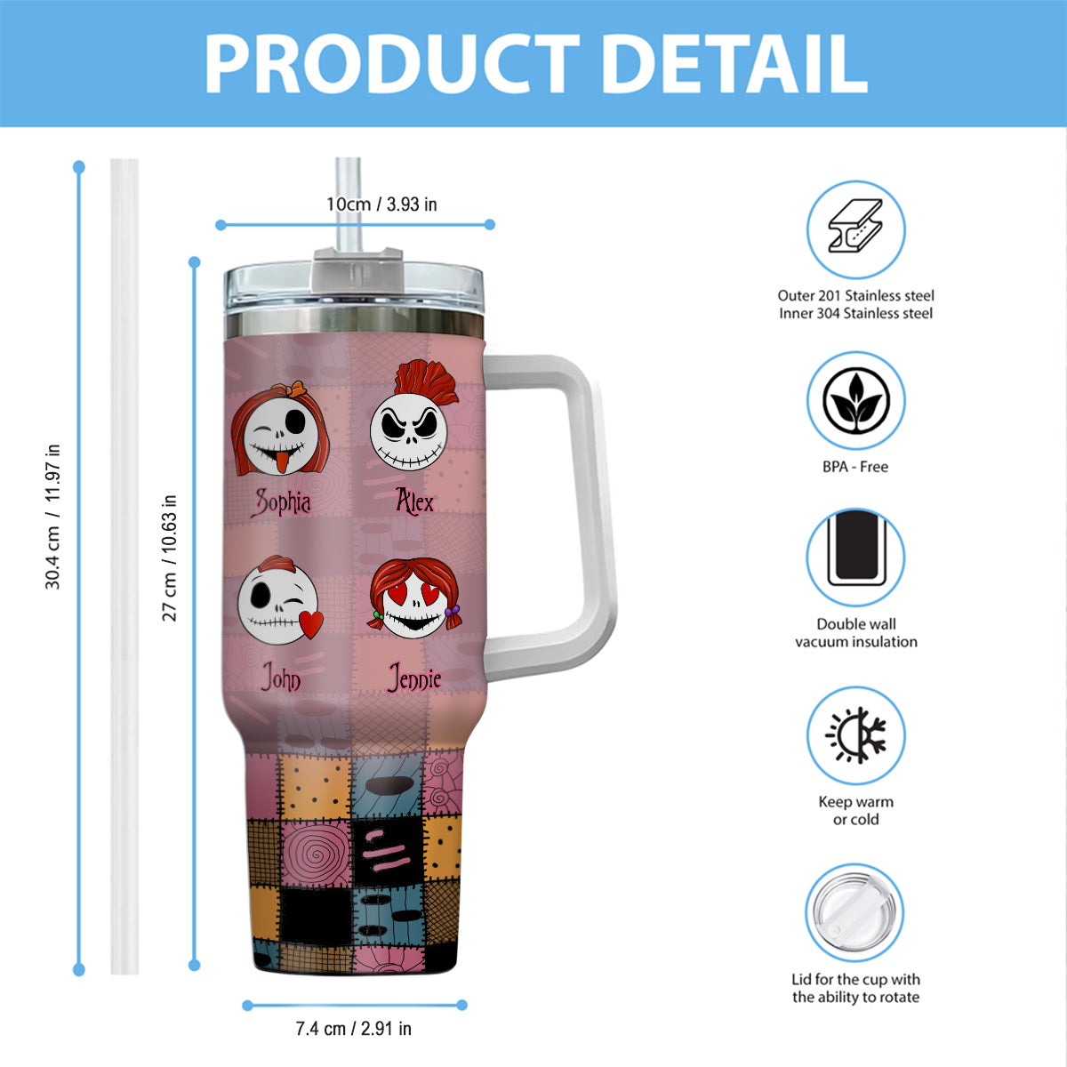 Mother Of Nightmares - Personalized Nightmare Tumbler With Handle