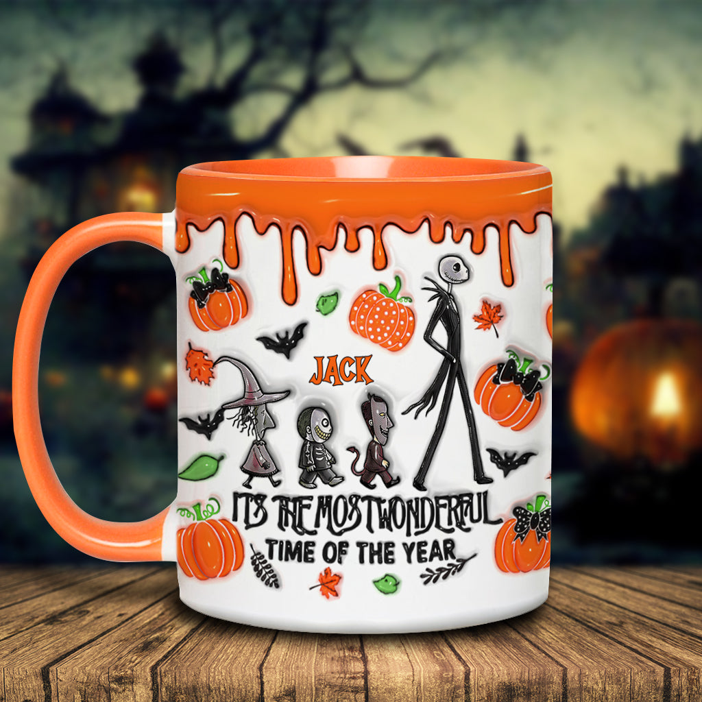 It's The Most Beautiful Time Autumn Skeleton - Personalized Nightmare Accent Mug
