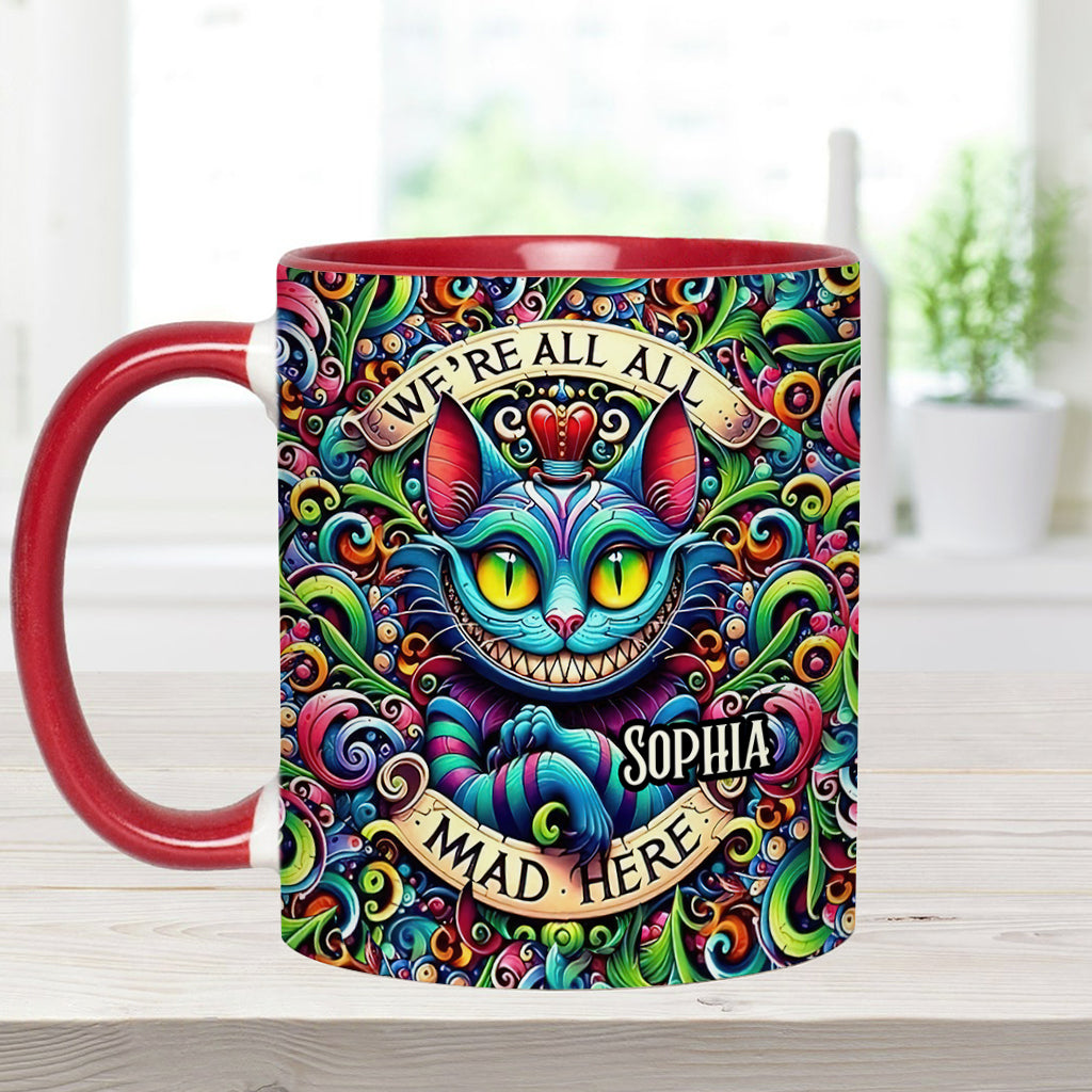 We're All Mad Here - Personalized Mouse Accent Mug