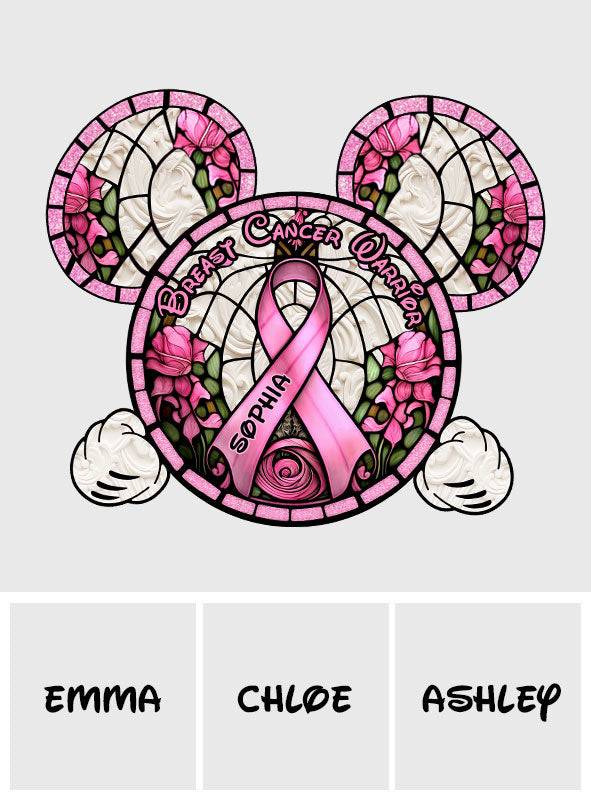 Breast Cancer Warrior - Personalized Mouse Decal Die Cut
