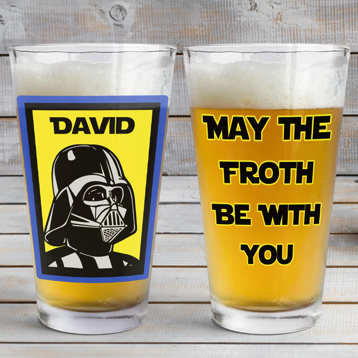 May The Froth Be With You - Personalized The Force Beer Glass