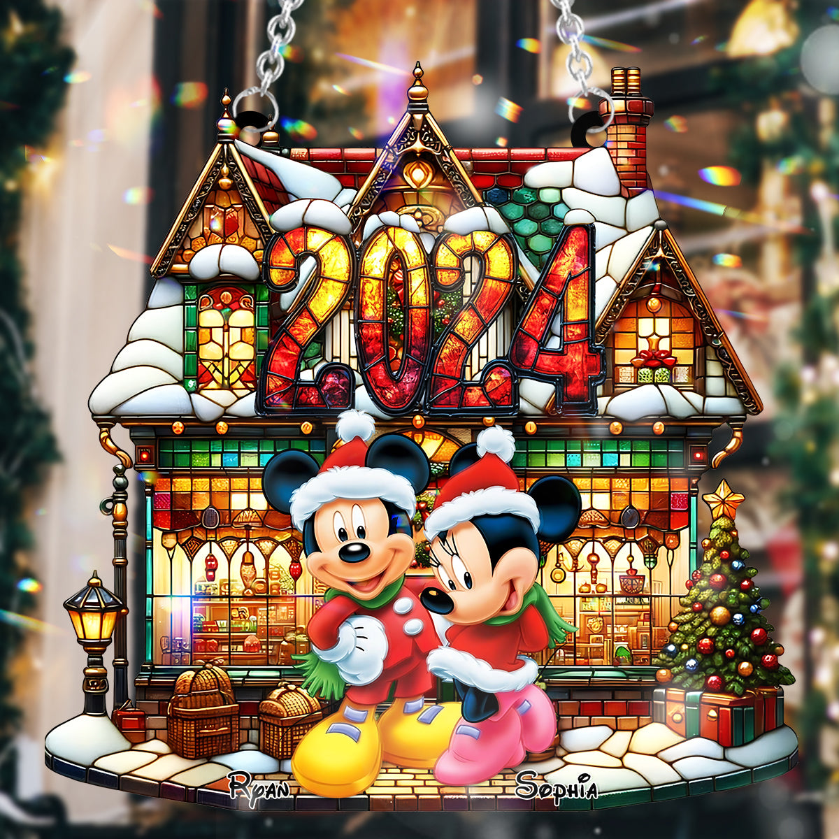 All I Want For Christmas Is You - Personalized Mouse Window Hanging Suncatcher Ornament