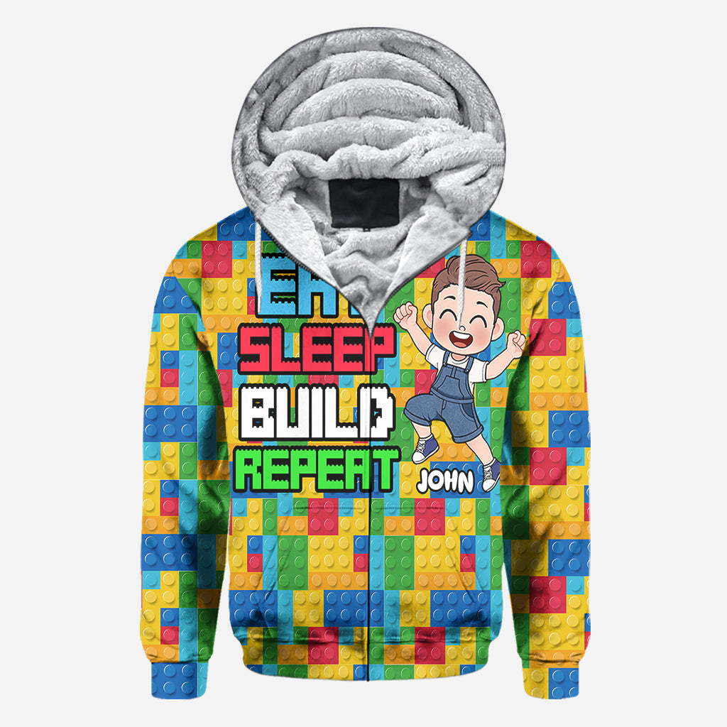 Eat Sleep Build Repeat - Personalized All Over Shirt
