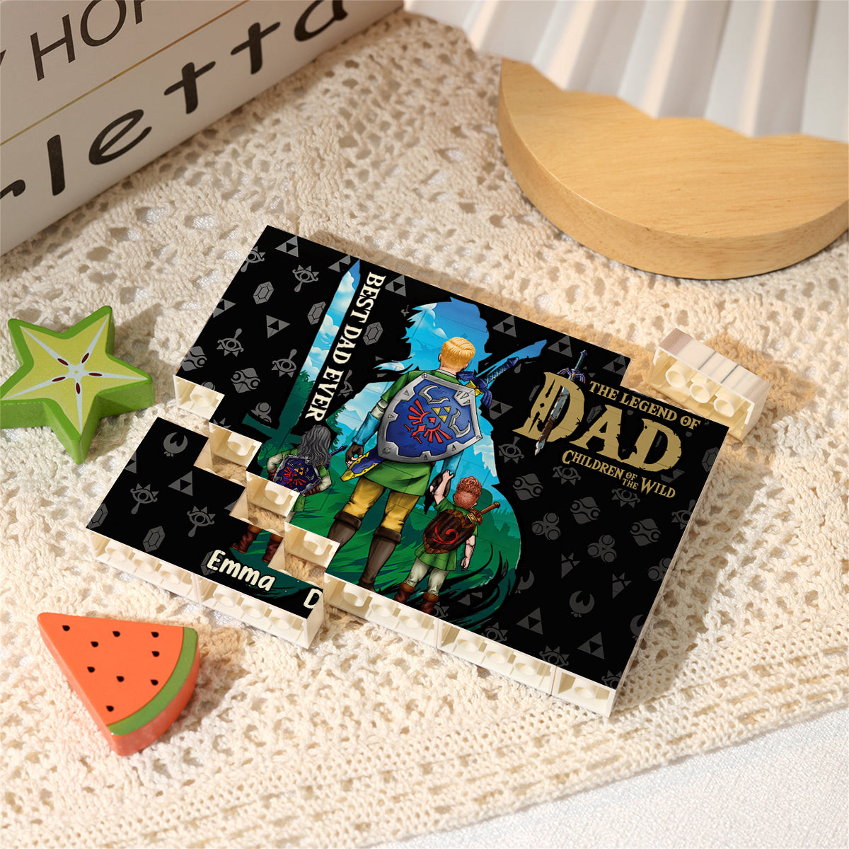 The Legend Of Dad Children Of The Wild - Personalized The Hero's Legend One-sided Horizontal Rectangle Building Brick Blocks