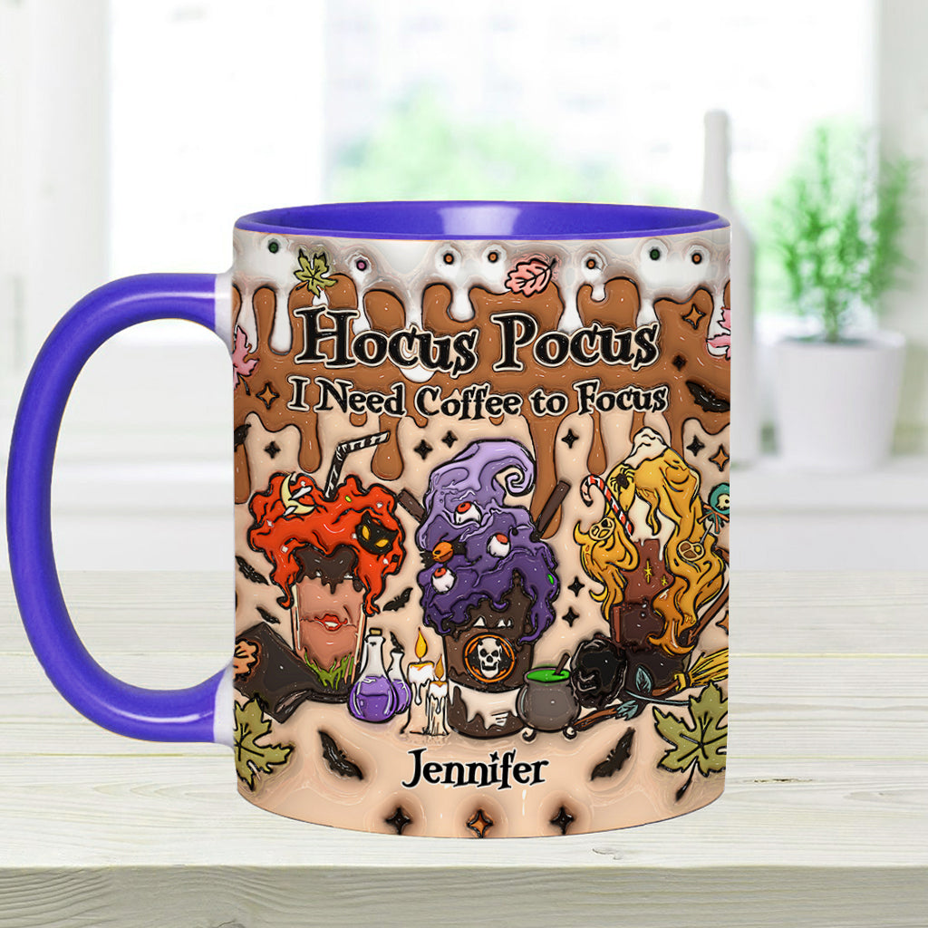 Autumn Leaves Pumpkin Spice Latte - Personalized Three Witches Accent Mug