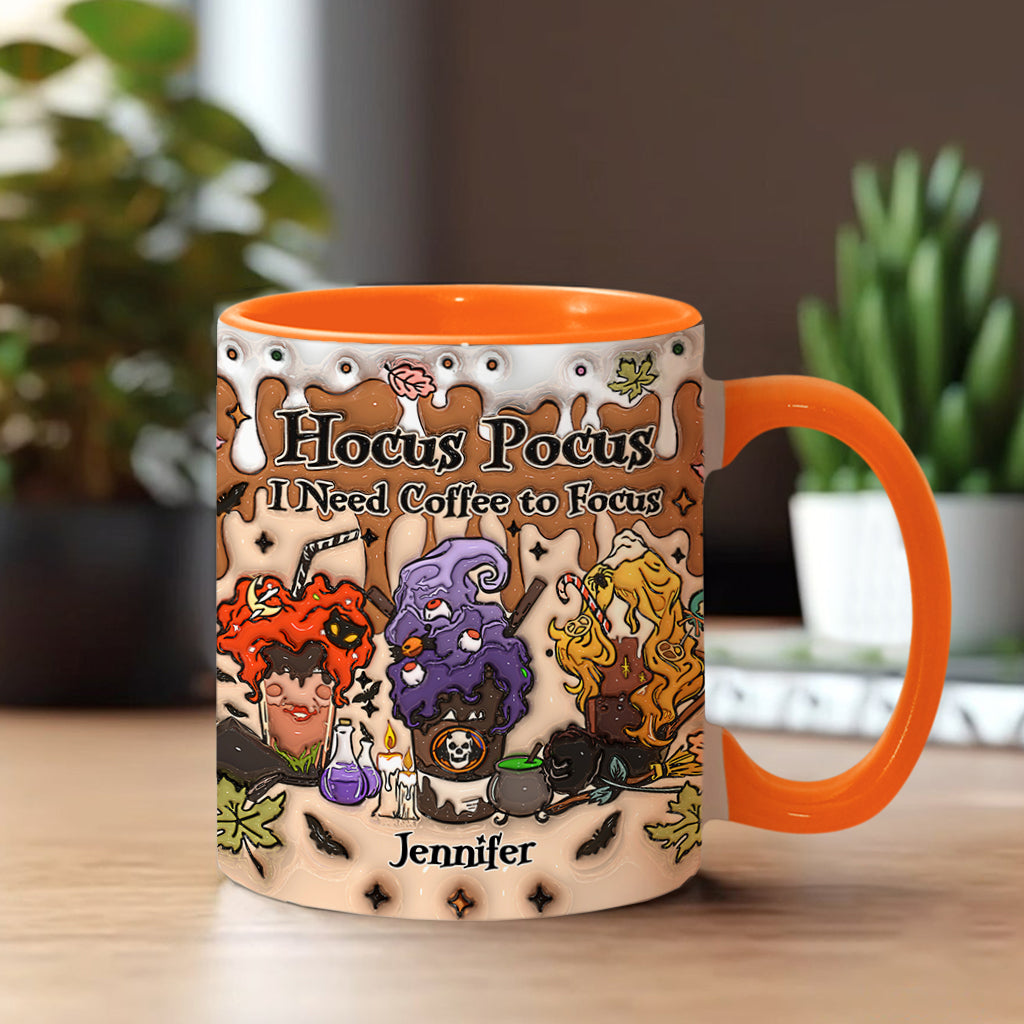 Autumn Leaves Pumpkin Spice Latte - Personalized Three Witches Accent Mug