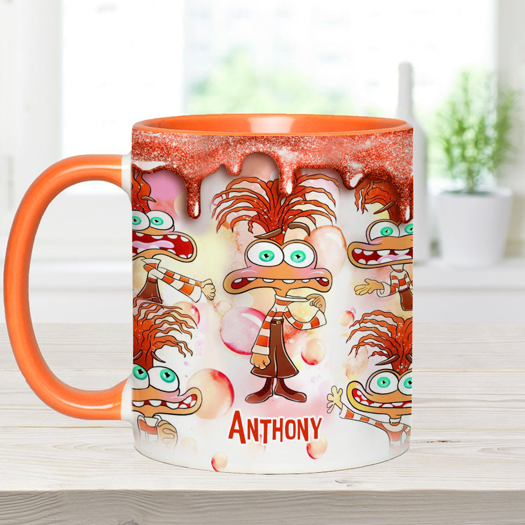 Joy Disgust Anger Sadness Fear Anxiety Envy Ennui Embarrassment - Personalized Accent Mug