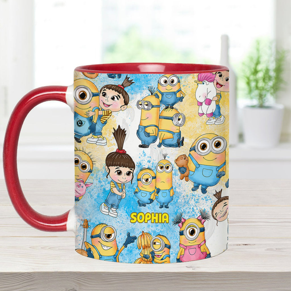 Happy Time Yellow Monster - Personalized Accent Mug