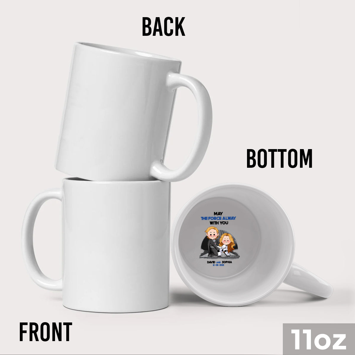 May The Force Be With You - Personalized The Force Hidden Message Mug