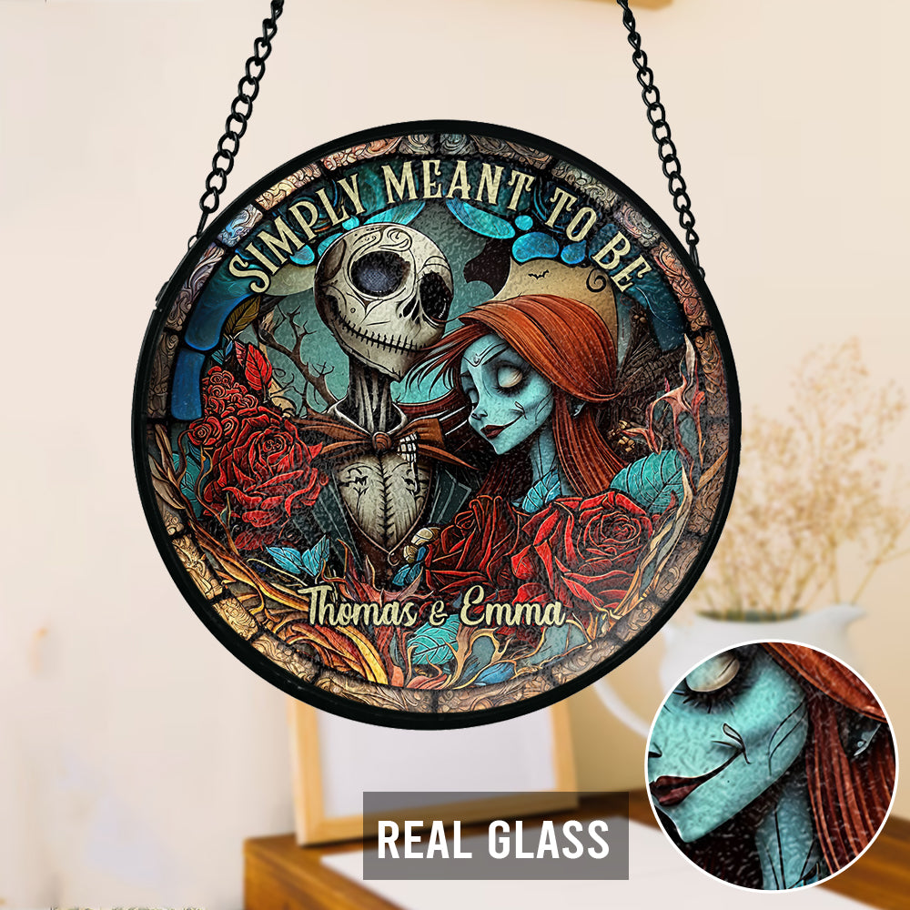 Simply Meant To Be - Personalized Nightmare Stained Glass Suncatcher