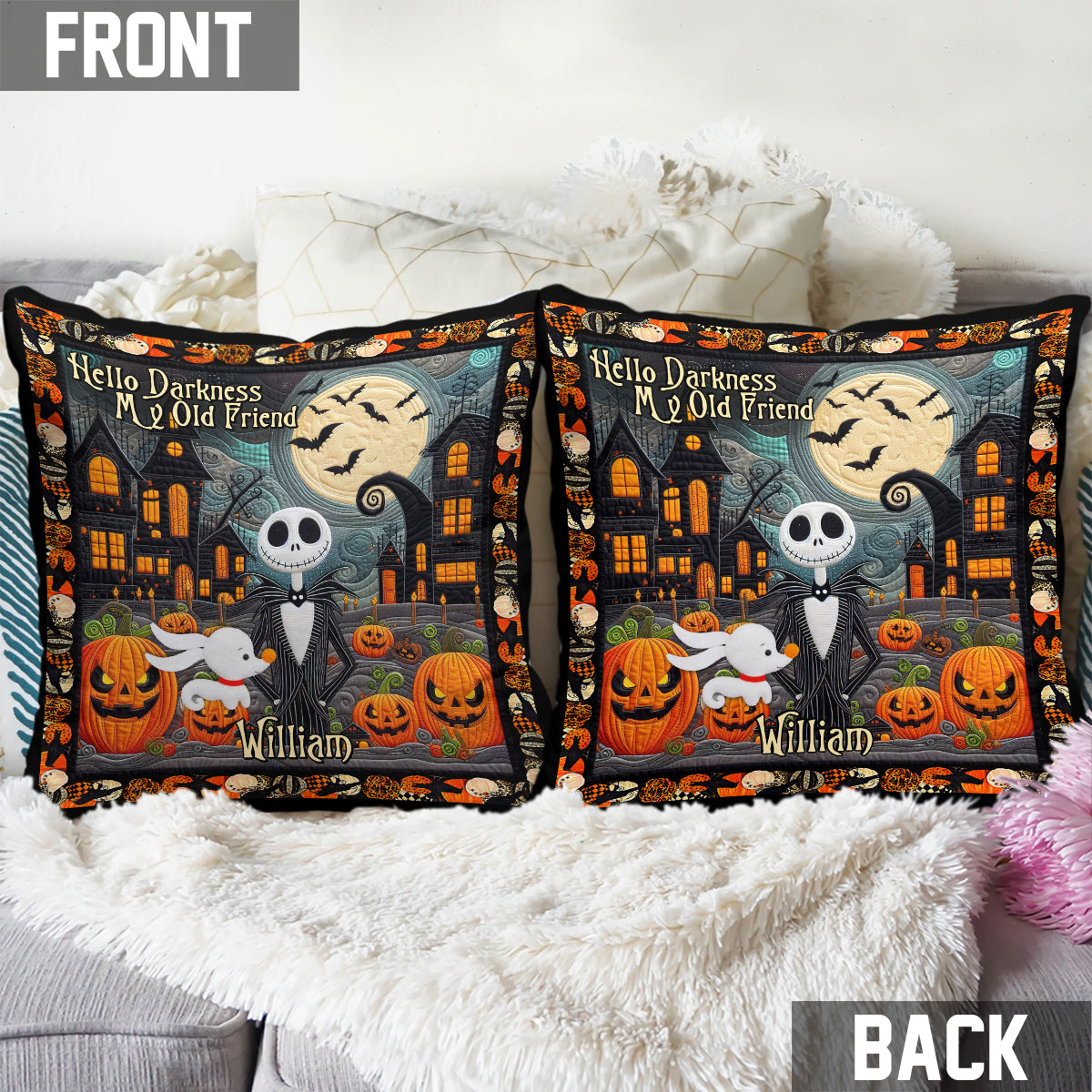 Hello Darkness My Old Friend - Personalized Nightmare Throw Pillow