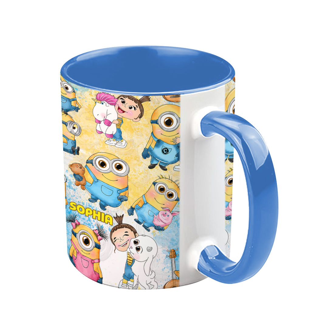 Happy Time Yellow Monster - Personalized Accent Mug
