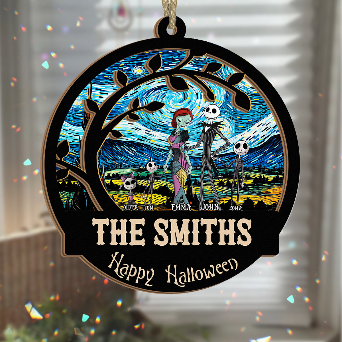 Nightmares Starry Night - Personalized Nightmare 2 Layered Window Hanging Suncatcher
