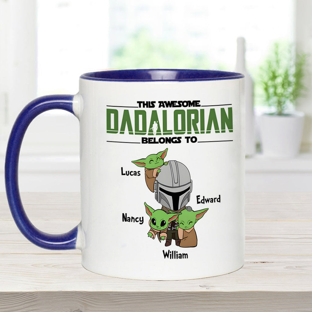Dadalorian Mamalorian Custom Title And Kids - Personalized The Force Accent Mug