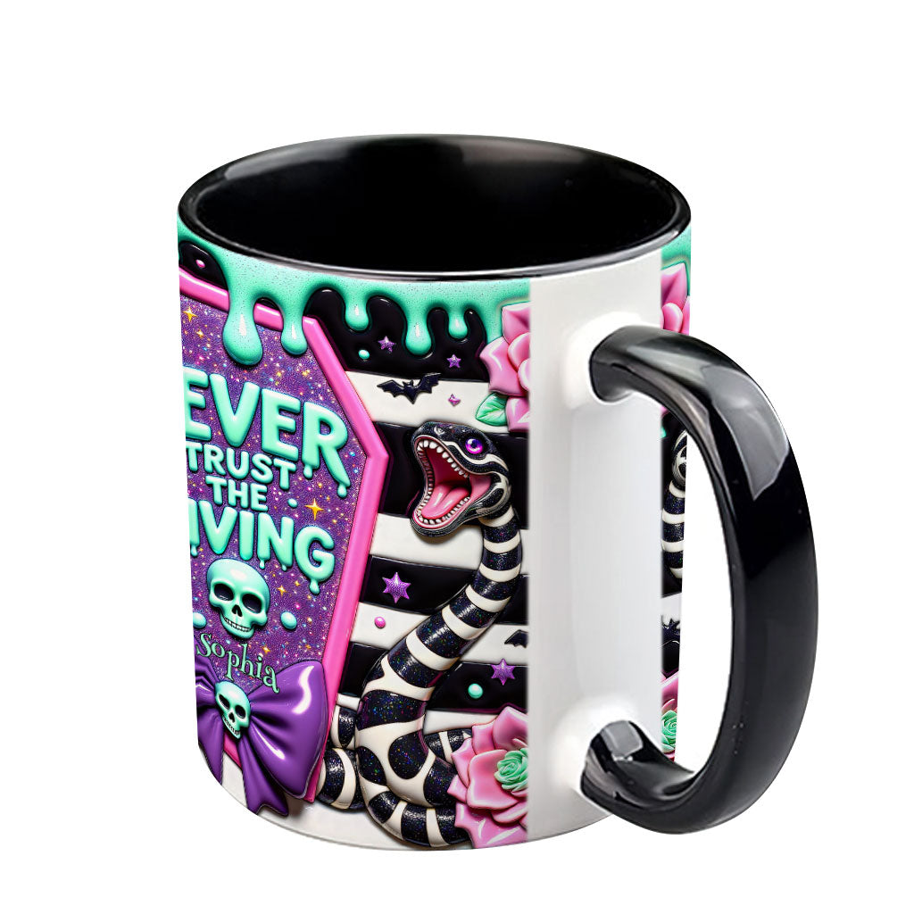 Never Trust The Living - Personalized Accent Mug