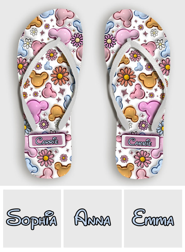 Floral Style - Personalized Mouse Flip Flops