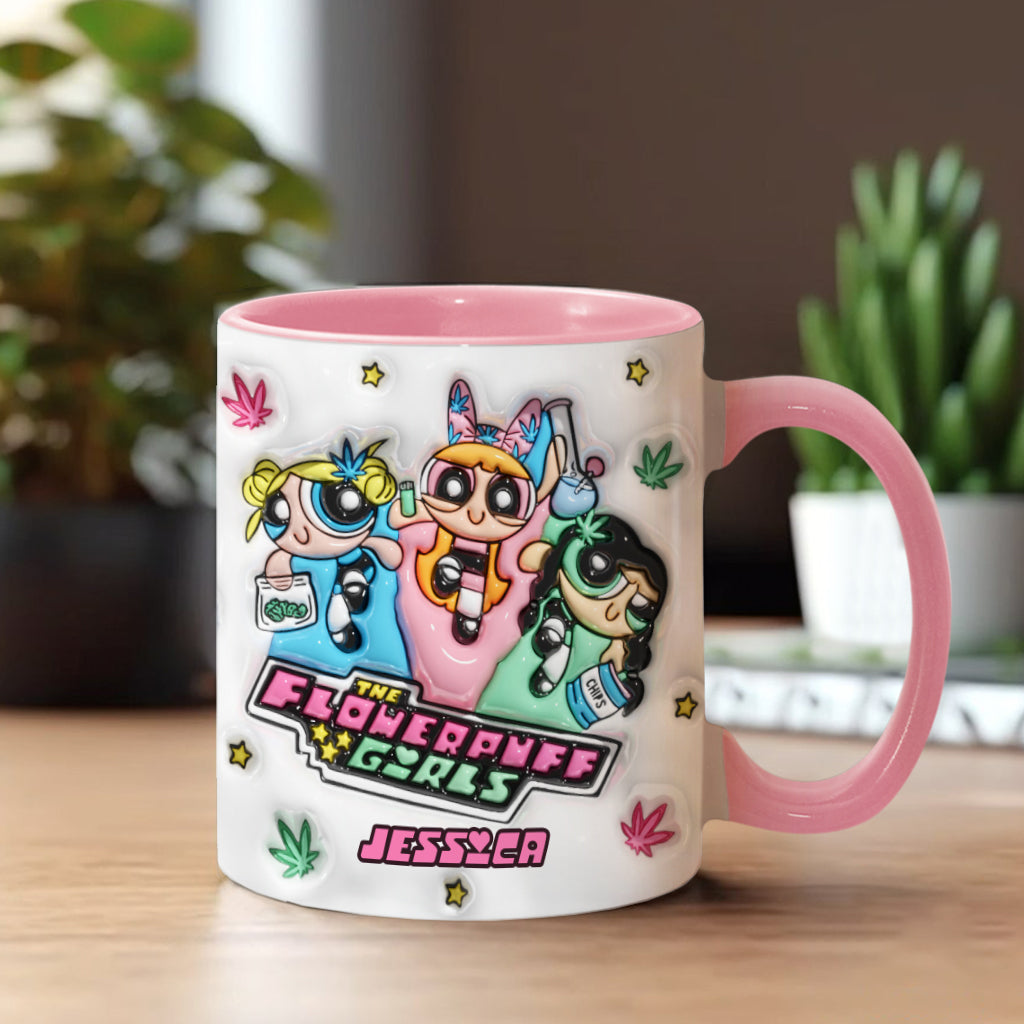 The Flower Puff Girl - Personalized Weed Accent Mug