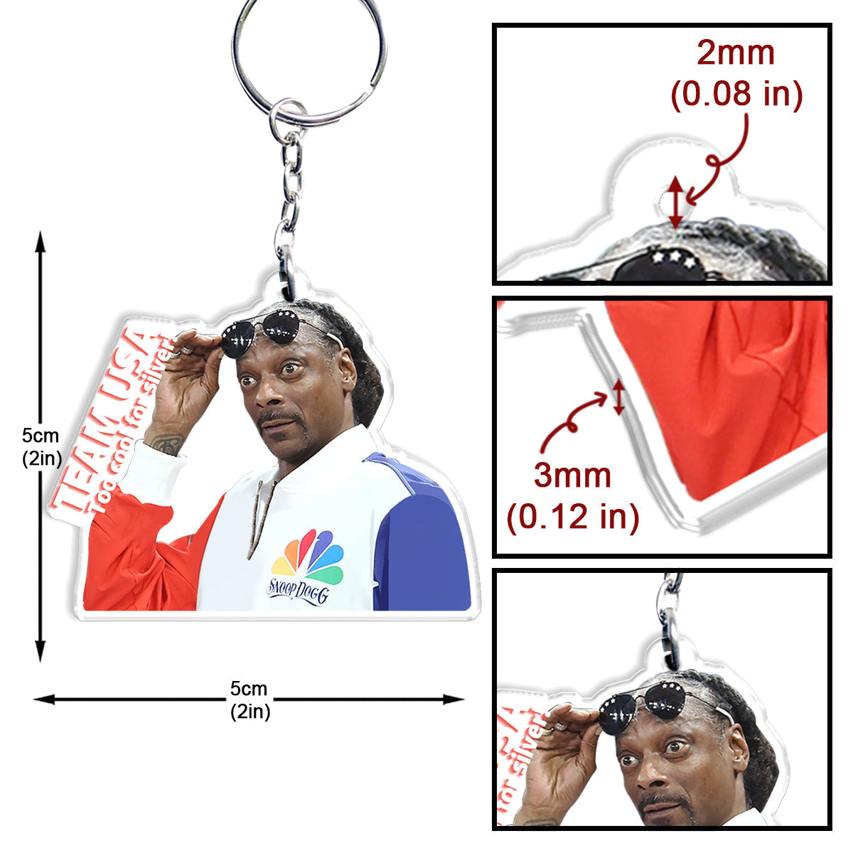Snoop Dogg Team USA 2024 - Custom Shaped Keychain