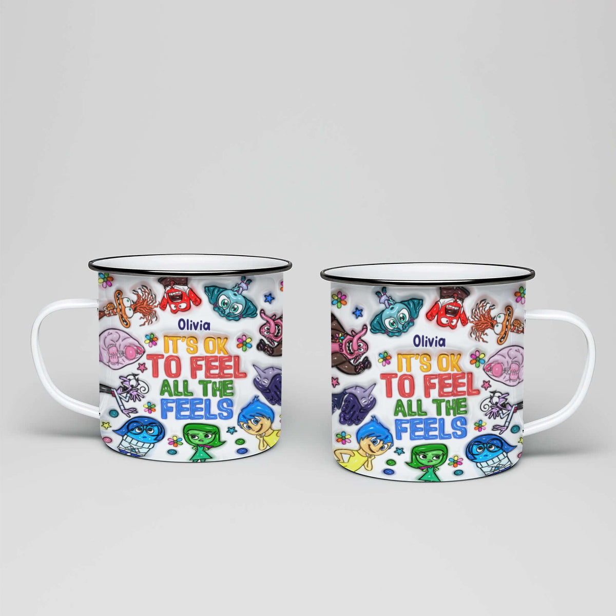 It's Ok To Feel All The Feels - Personalized Enamel Mug